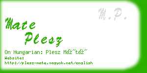 mate plesz business card